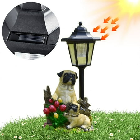 

Yguping Solar Powered Hexagonal Decorative Lamp Resin Garden Light Ornament Animal/Child/Gnome Hexagonal Night Light Courtyard Decoration