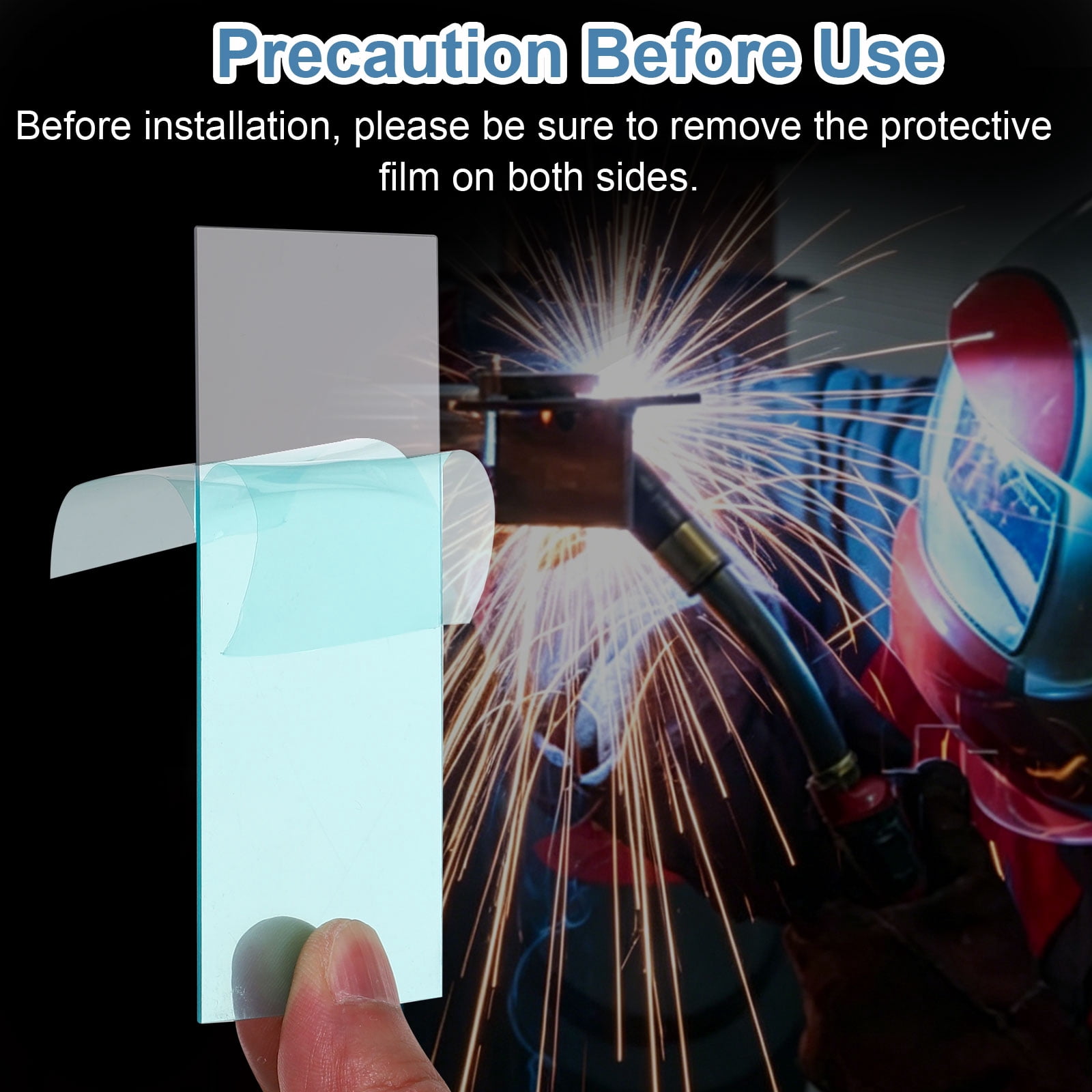 Uxcell 5-1/4 x 4-1/2 Inch Welding Protection Lens, 24 Pcs Clear PC Lens Cover Replacement Welding Helmet Hood Transparent Protective Covers Right Angle