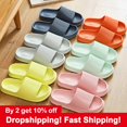 thumbnail image 2 of Zapatillas de casa de baño con plataforma gruesa para mujer, chanclas antideslizantes de verano 2021 con suela blanda EVA para interiores Tan Jianjun unisex, 2 of 2