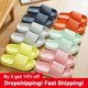 thumbnail image 2 of Zapatillas de casa de baño con plataforma gruesa para mujer, chanclas antideslizantes de verano 2021 con suela blanda EVA para interiores Tan Jianjun unisex, 2 of 2
