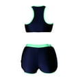 thumbnail image 2 of Xnihocha Women 2 Pieces Sport Bra Racerback Crop Tank Top and Athletic Shorts Set Yoga Gym Training Black&Blue S, 2 of 5