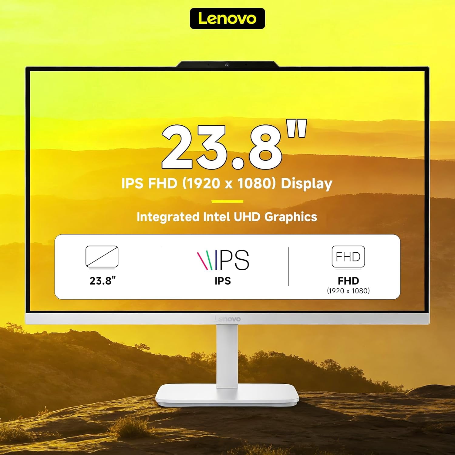 Lenovo All in One Desktop Computer, 23.8" IPS FHD Display, Intel N100 Processor, 32GB RAM, 1TB SSD, Intel UHD Graphics, Wi-Fi 6, Wired Keyboard & Mouse, HD Webcam, Windows 11 Pro
