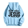 thumbnail image 6 of Christian Hoodies for Men 2025 Love Like Jesus Graphic Hoodie with Pockets Hooded Sweatshirt Pullover Tops, 6 of 7
