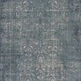 thumbnail image 3 of 2' X 3' Blue Silver Gray And Cream Damask Distressed Stain Resistant Area Rug, 3 of 9