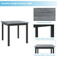 thumbnail image 2 of 5-Piece Dining Table Set, Square Counter Height Dining Table and 4 Upholstered Chair with Tufted Back and Footrest, Wood Kitchen Table Set for 4, Black, 2 of 9