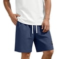 thumbnail image 2 of GrmtClth Mens Shorts Casual Waffle Elastic Waist Loose Fit Sweat Shorts Summer Athletic Stretch Shorts Beach Vacation Jogging Shorts with Pockets Navy M, 2 of 9