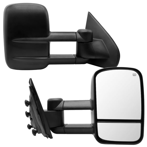 Perfit Zone Miroirs de Remorquage Compatibles avec Chevy Silverado/GMC Sierra 1500 2014-2018, Silverado/Sierra 2500 HD 3500 HD 2015-2018, Paire de Miroirs Pliants Manuels Chauffants Électriques Côté Conducteur Passager