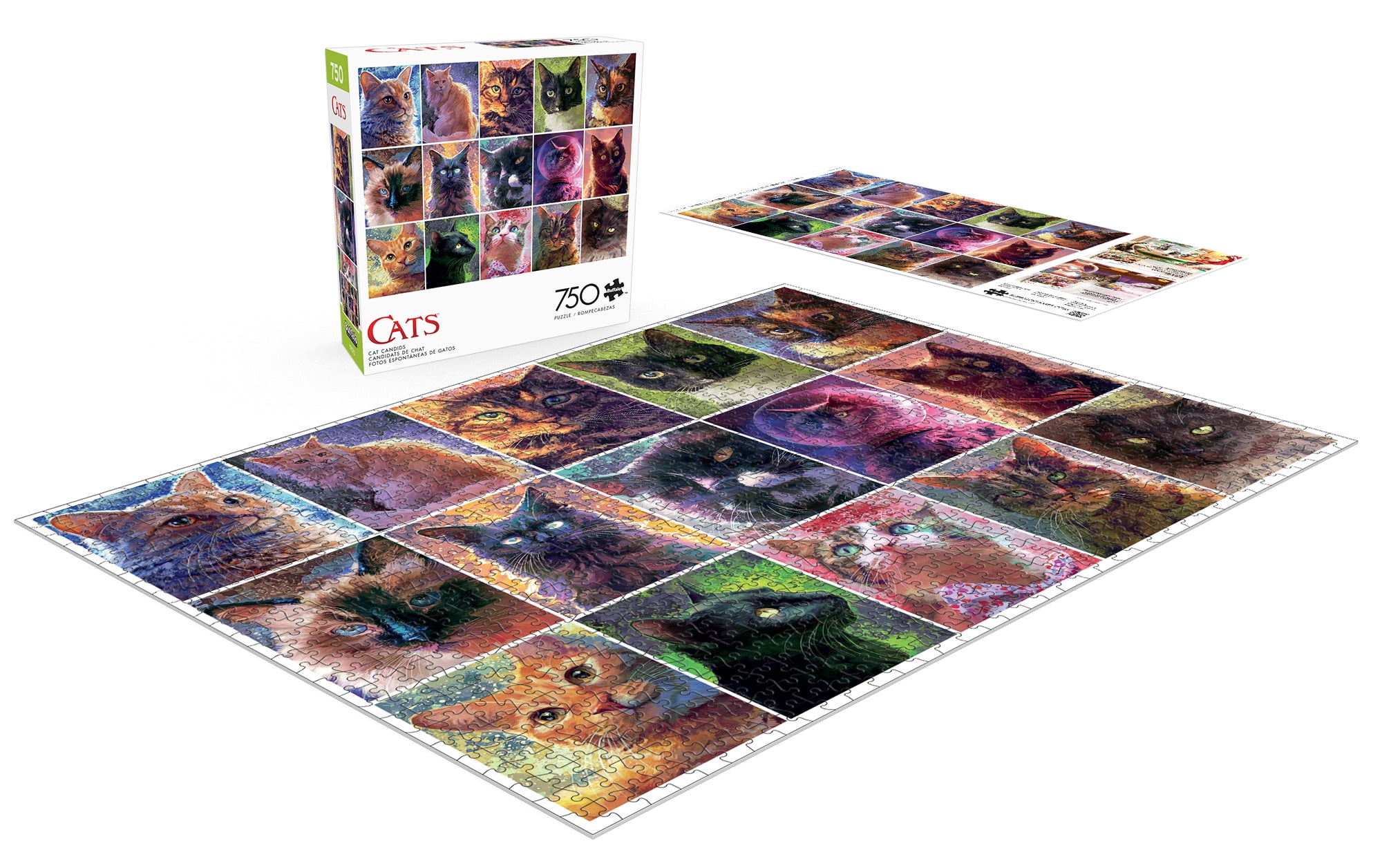 Buffalo Games Cat Candids 750-Piece 24 x 18-Inch Interlocking Jigsaw Puzzle for Adults Ages 14+