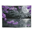 thumbnail image 5 of PRATYUS  Small Full Moon Over Ocean Tapestry Wall Hanging, Purple Japanese Cherry Blossom Wall Tapestry, Fantasy Asian Scenery Tapestry for Bedroom Living Room Dorm Home Decor, Multi Size Painting, 5 of 6
