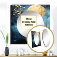 thumbnail image 3 of Designart "Cerulean Cycle Dreams: Moon in Blue and Gold III" moon Square Mirror For Wall Decor - Large Blue Square Mirror Printed Wall Decor - Astronomy Square Living Room Mirror, 3 of 5