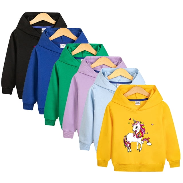 KYAIGUO Sweat à Capuche pour Bébé 1-11 Ans Garçon Fille Printemps Manches Longues Pull-Over Basique Automne Sport
