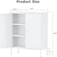 thumbnail image 3 of Bathroom Floor Storage Cabinet,40"H Metal Locker, Small White Cabinets With 2 Adjustable Shelves & 4 Doors,Freestanding Sideboard,Pantry Cabinet For Small Spaces,Hallway,Home Office, Kitchen, 3 of 10