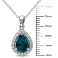 thumbnail image 2 of Everly Women's Created Emerald and Created White Sapphire Teardrop Halo Pendant with Chain, 2 of 9