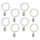 thumbnail image 1 of 1 juego de 36 anillas de metal para cortinas de 38 mm con clips (plateadas), 1 of 6
