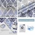 thumbnail image 4 of Blue Boho Flowers Blackout Curtains for Bedroom/Living Room, Thermal Insulated Kitchen Curtains, Modern Luxurious Ombre Geometric Floral Grommet Darkening Window Treatment Drapes 52"x72"x2, 4 of 8
