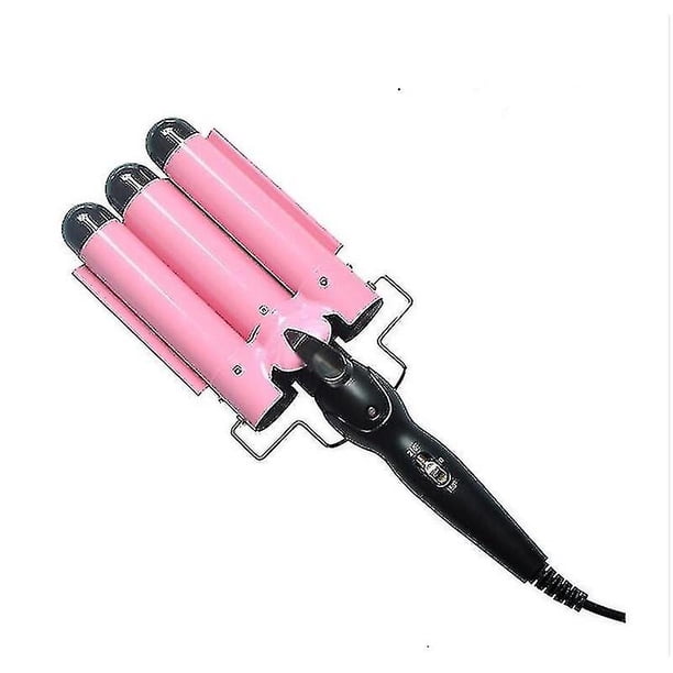 Mimigo Triple Ceramic Curling Iron, última versión 3 Barril Wand con temperatura ajustable, Portable Hair Waver se calienta rápidamente 2 colores Dry / Wet D / 20MM / Pink kaili Sencillez