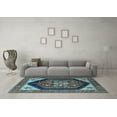 thumbnail image 3 of Ahgly Company Indoor Square Oriental Light Blue Industrial Area Rugs, 8' Square, 3 of 4
