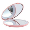 thumbnail image 2 of Round Mirror Led Makeup Light Mirror Mini Hand Comestic Mirror Led Pocket Mirror Pocket Mirror LightsPink9x9x1.85cm, 2 of 3