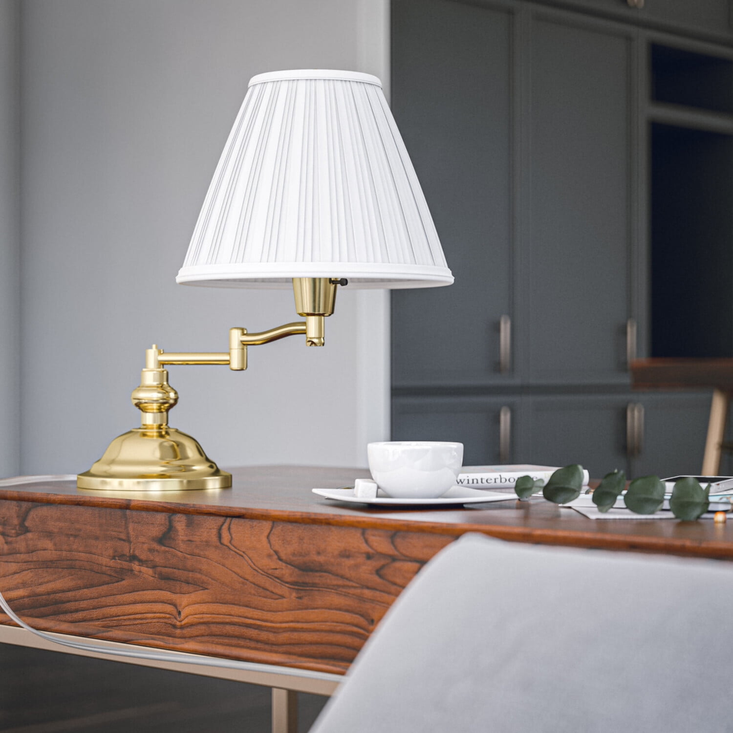 Classic Swing Arm Desk Lamp - Polished Brass