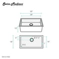 thumbnail image 4 of Rivage 30 x 18 Stainless Steel, Single Basin, Undermount Kitchen Sink,Black, 4 of 11