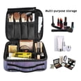 thumbnail image 2 of FORMRS Travel Makeup Bag Large Capacity Train Case Cosmetic Organizer with Adjustable Dividers, Purple Forest, 2 of 8