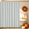 thumbnail image 4 of Vintage Light Blue Striped Shower Curtain Set - Long 72" x 84" Washable Bathtub Curtain with 12 Hooks, Farmhouse Stripes Aesthetics Waterproof Fabric Stall Shower Curtains for Bathroom/Bathtub Décor, 4 of 8