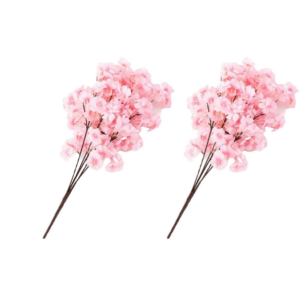 mmirethe 2 Pieces Artificial Cherry Blossom Silk Flowers Faux Realistic