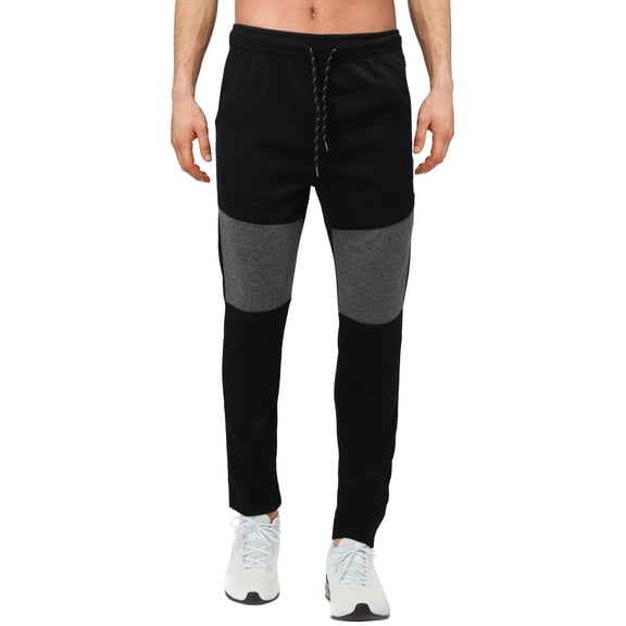 CULTURA AZURE Mens Fleece Jogger, Black/Charcoal, XL