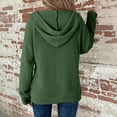 thumbnail image 5 of Women's Full Zip Up Hoodies Waffle Knit Long Sleeve Sweatshirt Tops, M, 5 of 5