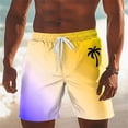 thumbnail image 2 of Tisuna Men'S Swim Trunks Elastic Waist Loose Fit 5 Inch Swim Shorts Fashion Breathable Mens Summer Holiday Gradient Print Beach Shorts Size L Yellow, 2 of 4