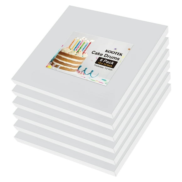 Tambores para tartas Kootek, 30 cm cuadrados, 1,3 cm de grosor, cartón corrugado