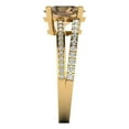 thumbnail image 3 of 2.32 ct Oval Cut Simulated Champagne Diamond Solitaire with Simulated Diamond Accents 18K Yellow Gold Womens Engagement Ring, 3 of 5