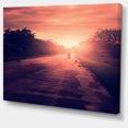 thumbnail image 2 of Vintage Biker at Sunset - Modern Landscape Wall Art Canvas, 2 of 4