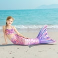 thumbnail image 6 of Swimsuit 3 Piece Bathing Suits Tail for Swimming Bikini Fish Tail Set Sport Summer Beach Swimwear for Little Girl 4-5 Years, 6 of 9