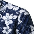 thumbnail image 4 of ALLLIST Men's Shirts Hawaiian Collared Short Sleeve Button Down Shirts Casual Blue Clothing for Men, 4 of 9