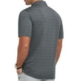 thumbnail image 2 of GIRUNS Mens Golf Shirts Moisture Wicking Dry Fit Performance Sport Short Sleeve Casual Striped Polo Shirts Gray Stripe XL, 2 of 7