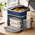 thumbnail image 5 of Portable Lunch Cooler Bag Insulated Lunch Box With Strap Handle Thermal Food Storage Tote Office Travel Picnic Camping Outdoor Carrying Organizer Reusable Meal Carrier, 5 of 7