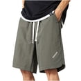 thumbnail image 2 of Fiudx Pantalones Cortos Cargo Cómodos y Portátiles de Verano para Hombre, Informales, de Color Sólido, a La Moda, con Bolsillos, Cordón y Cintura Elástica, 2 of 5