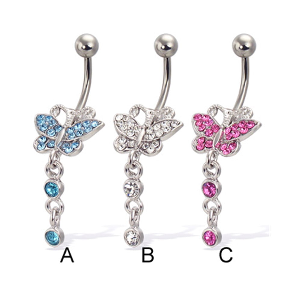 MsPiercing Fairy Butterfly Belly Button Ring