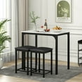 thumbnail image 4 of Costway 3 Piece Counter Height Dining Set Faux Marble Table and 2 Chairs Kitchen Bar New, 4 of 10
