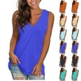thumbnail image 4 of Lovskoo 2024 Tank Top for Women V Neck Summer Sleeveless T Shirt Tunic Casual Loose Solid Color Basic Blouses Mint Green 4XL, 4 of 4