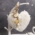 thumbnail image 4 of Women's Heart Faux Fur Pom Pom Key Chains Bag Accessory Puffball Keyring Backpack Charms for Girls, 4 of 8