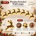 thumbnail image 6 of Wooden Reindeer Wall Lamp, Warm LED Backlit Wall Hanging Decorative Night Light, Christmas Wall Decor for Living Room, Bedroom, Fireplace, Brown-7pcs-5in, 6 of 9