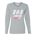 thumbnail image 2 of Wild Bobby, Dad I Love You 3000 Endgame Superhero Gift Idea, Father's Day, Women Graphic Long Sleeve Tee, Heather Grey, XX-Large, 2 of 4
