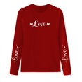 thumbnail image 5 of Itsame Valentine's Sweatshirt Womens Long Sleeve T-Shirts Loose Crew Neck Tops Red Size 3XL, 5 of 5