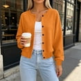 thumbnail image 6 of Sevevn Lightweight Cardigan Sweaters for Women Button Down Long Sleeve Open-Front Cardigan Orange XL, 6 of 7