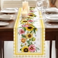 thumbnail image 3 of Table Runners 90 Inches Long Dress Scarves, Sunflower Farmhouse Coffee/Dining/Kitchen Table Runner for Living Room, Pink Yellow Floral Elegant Pastoral Checkered 13x90 Inch, 3 of 9