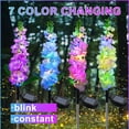 thumbnail image 4 of Qoosea Solar Delphinium Flowers Lights Outdoor, 4 pack 80 Leds Waterproof Solar Garden Lights Yard Decorations Outdoor Garden Lights Outside Gift for Women, 4 of 10