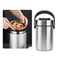 thumbnail image 2 of Portable 304 Stainless Steel Vacuum Insulated Lunch Box Thermal Food Container Lunch Containers 2 Layers Stacking Insulating Bento Box Food Jar for Children Adults Camping Travel 2300ml, 2 of 9