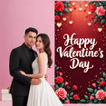 thumbnail image 5 of Pink Valentine's Banner Rose Decor Romantic Backdrop Heart Pattern Cherry Blossom Design Heart Background for Valentine's Party Romantic Date Anniversary Celebration, 5 of 5